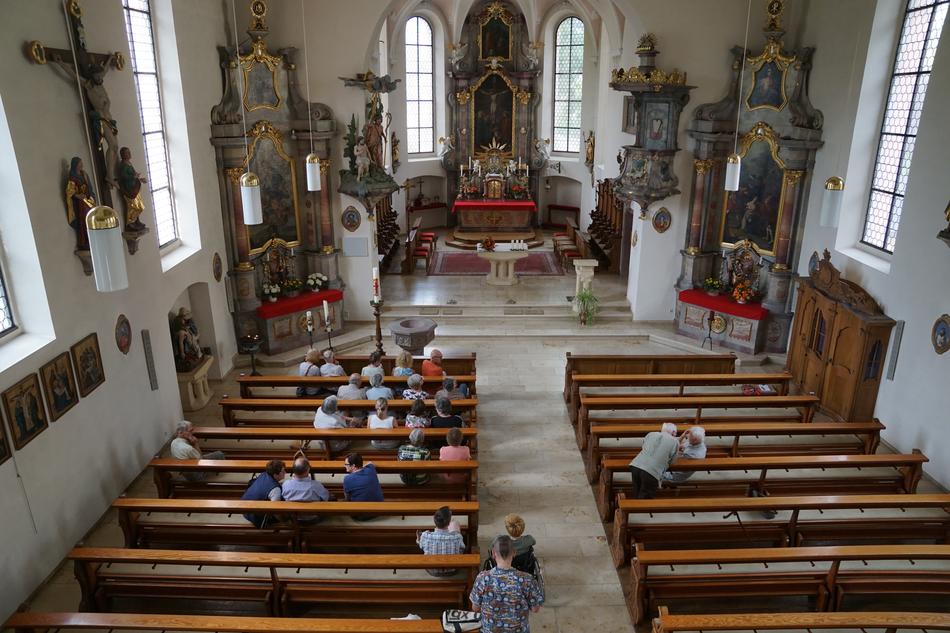 church pews view temple