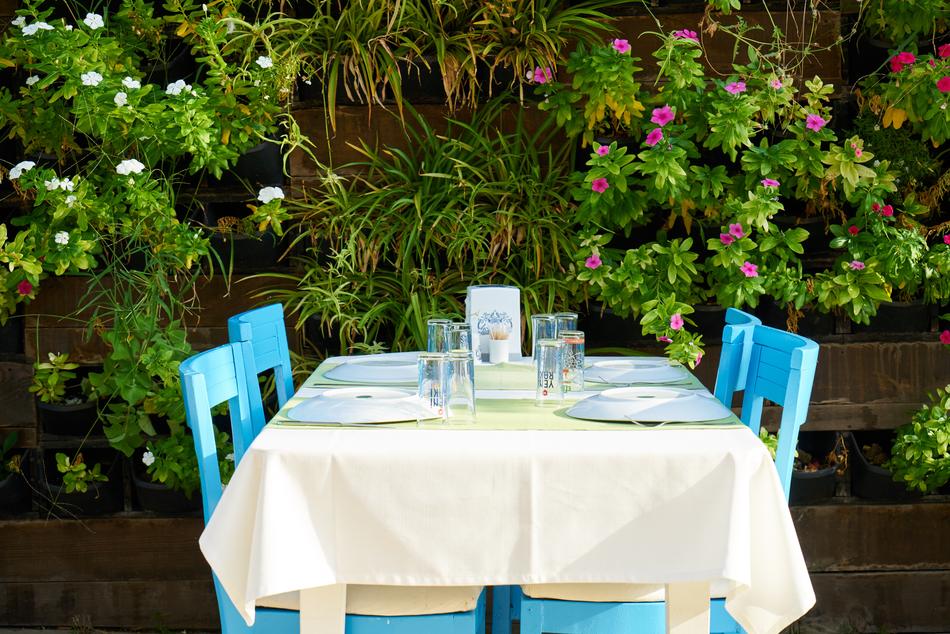 set table on the terrace
