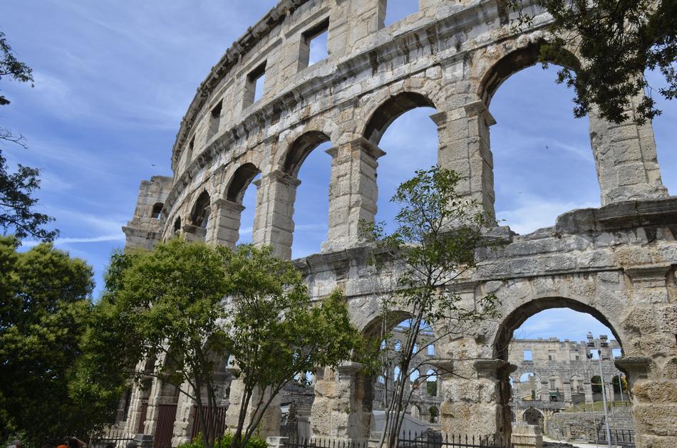 ancient ruined amphitheater