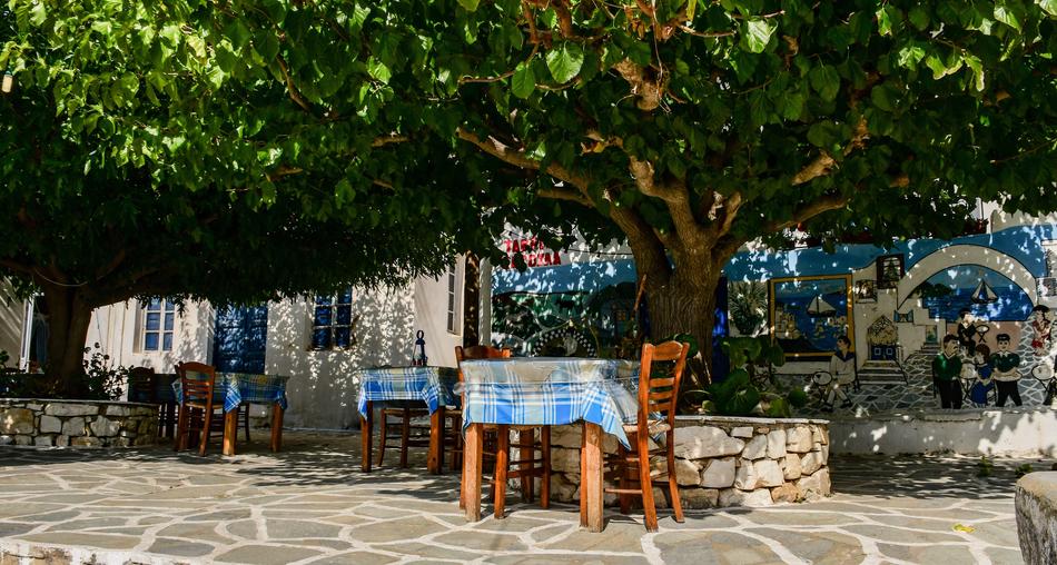 terrace with outdoor cafe