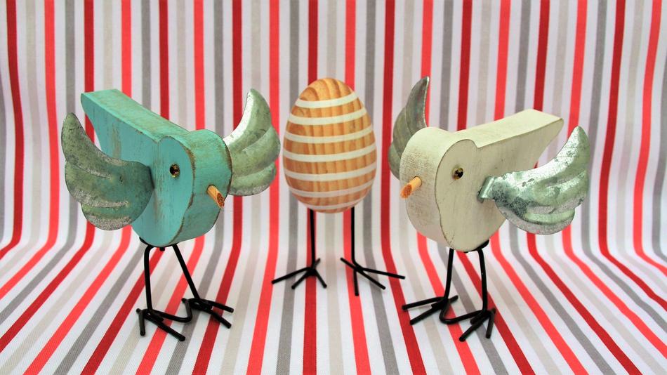 Birds Wooden Egg