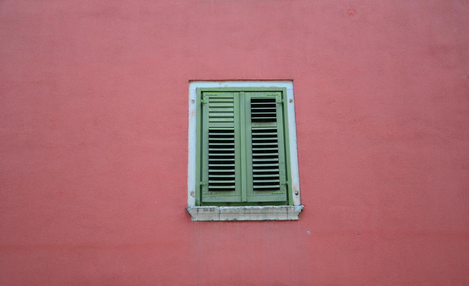 Shutters Window Red Wall