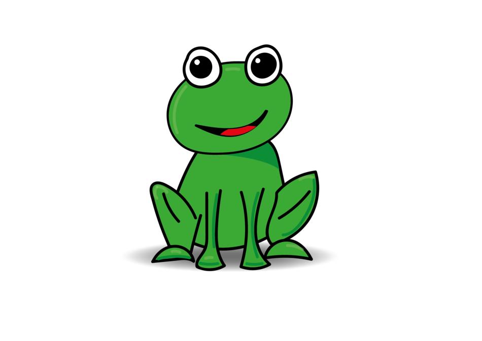 green frog baby drawing