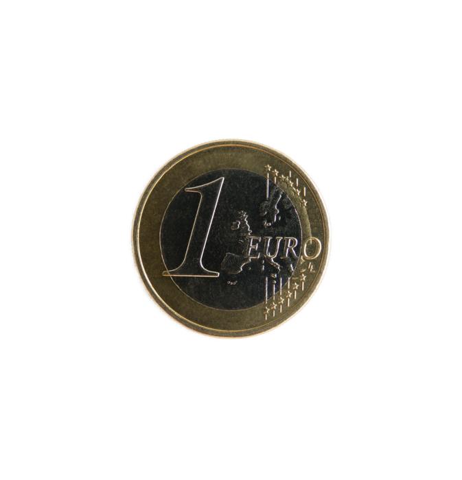 european coin on white