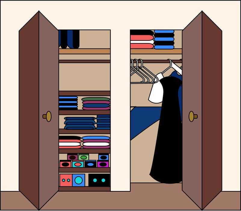 graphic closet dress clothes shelf