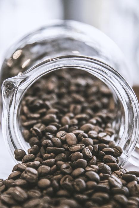coffee aromatic beans in a glass jar