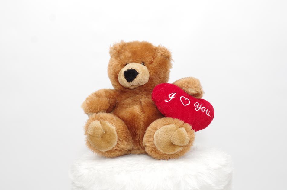 Cuddly soft bear with a heart