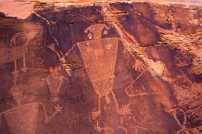 Cub Creek Petroglyphs on wall