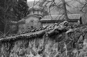 Rock Wall Clay Tiles Old Church