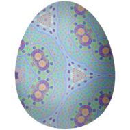colored egg with a pattern of flowers