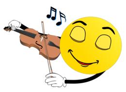 violin yellow smilly face drawing