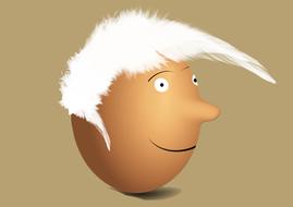 funny egg with face