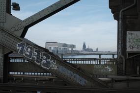 Bridge with graffiti