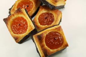 Delicious sweets with fruit jam