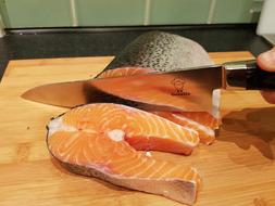 Red raw fish on the table