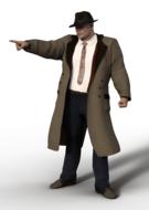 man coat al capone suit muscular