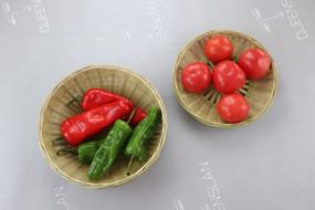 ripe vegetables in a wooden plate