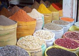 spices and beans in a bag