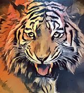 tiger animal teeth nature design