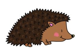 brown funny hedgehog drawing