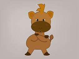 Funny horse drawing for children