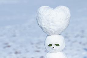 snowman heart snow background