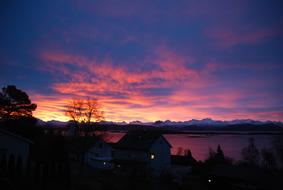 glorious sunset by the lake