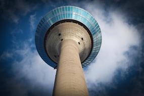 television tower in Dusseldorf, sky, clouds