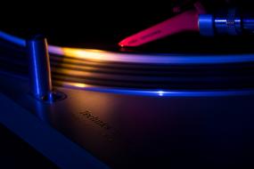 neon Illuminated turntable, detail