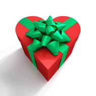 a gift in a green bow