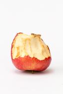 bitten apple on a white background
