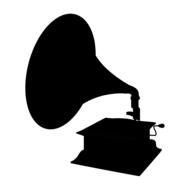 silhouette gramophone drawing