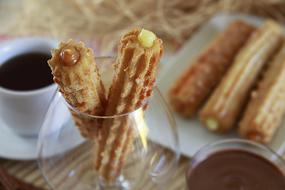 Sweet delicious straws in a glass