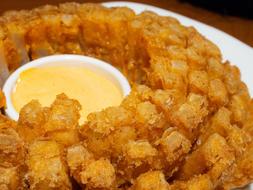 Tasty fried onions and gravy