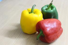 colored fresh peppers on the table
