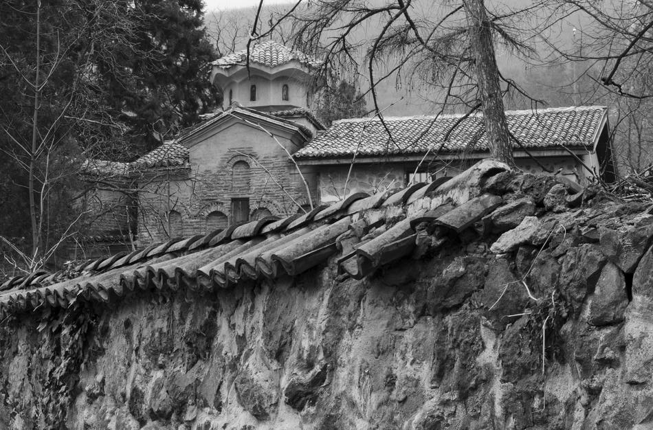 Rock Wall Clay Tiles Old Church