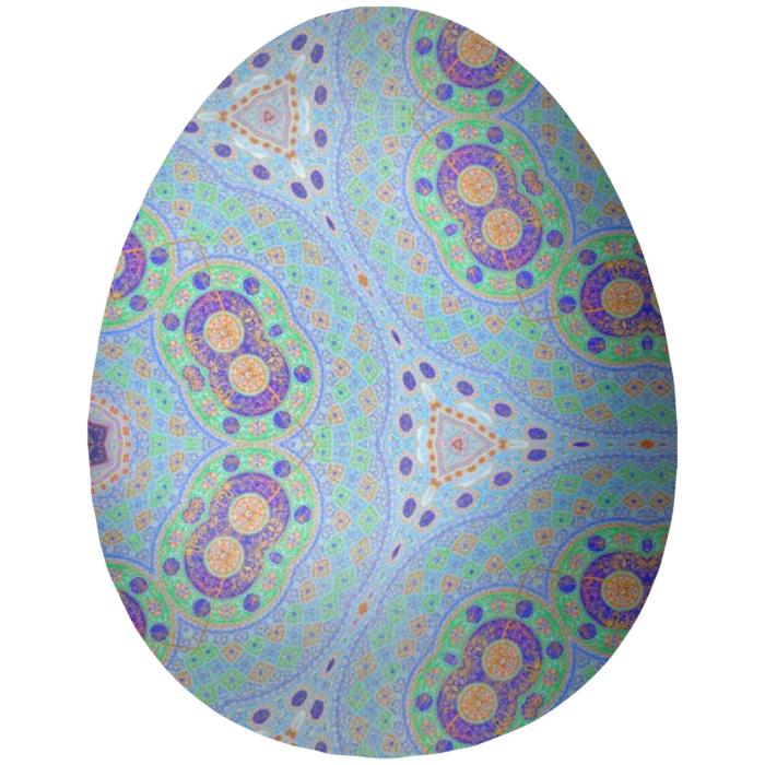colored egg with a pattern of flowers