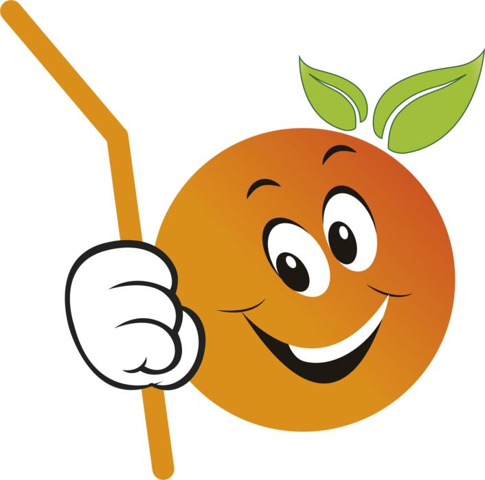 funny orange with a face