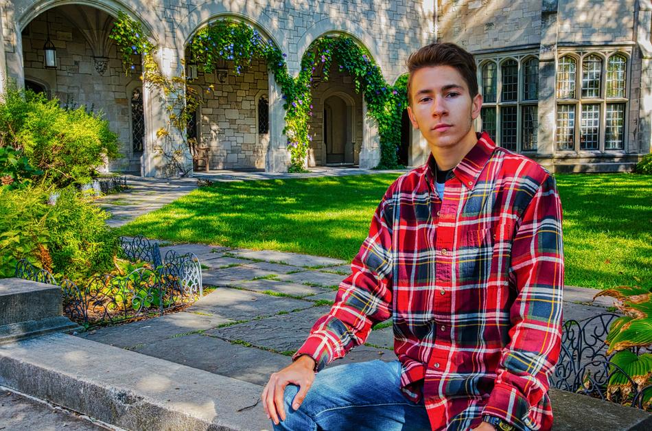 Young Man at House Arch Ways