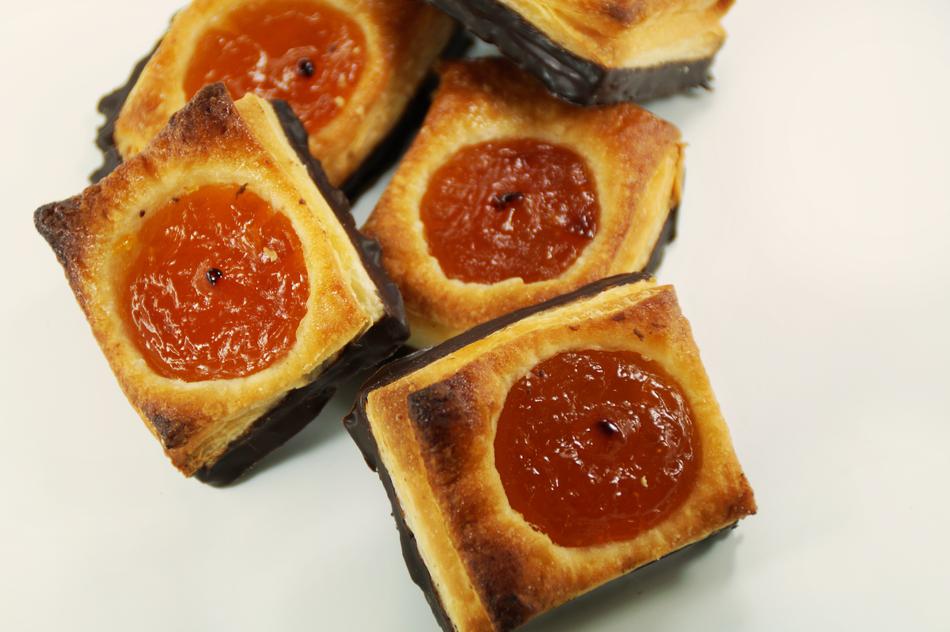 Delicious sweets with fruit jam