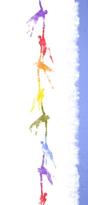 colorful thread couple people