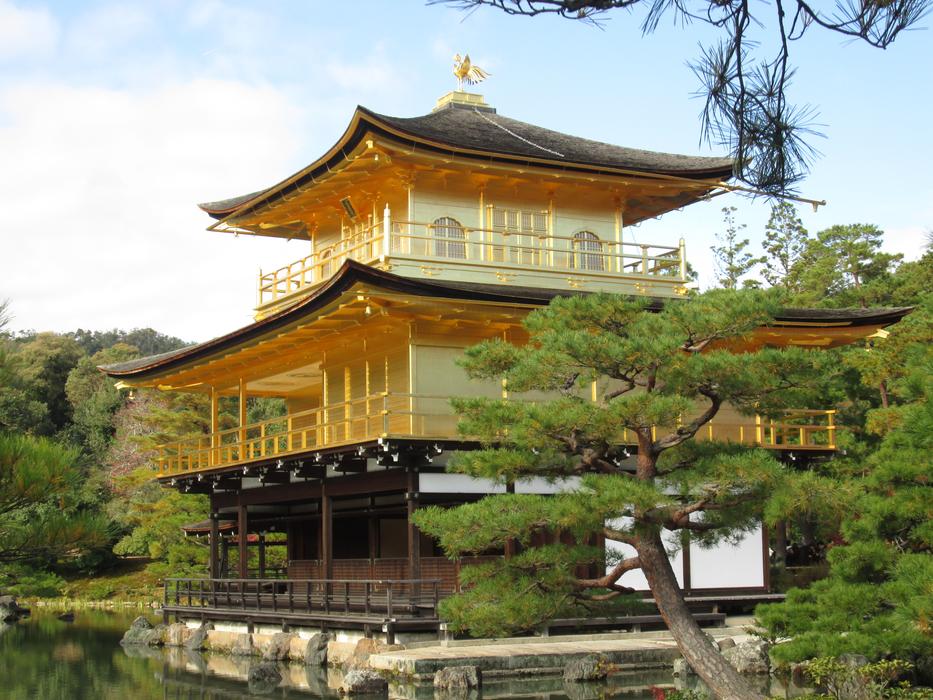 Chinese town decorated with trees