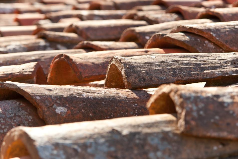 House Roof Tile macro view