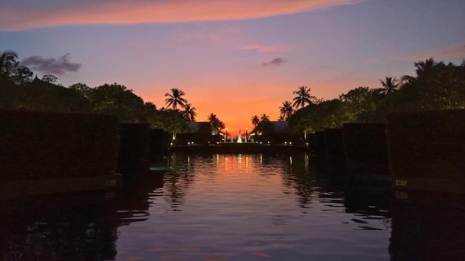 Pool Sunset Reflection