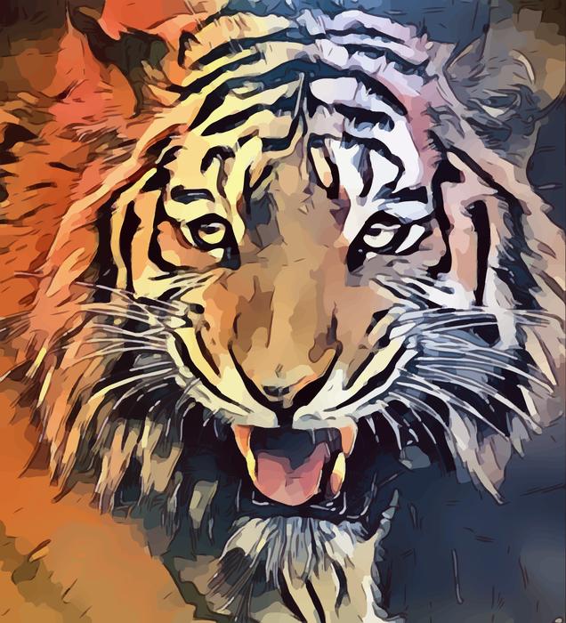 tiger animal teeth nature design