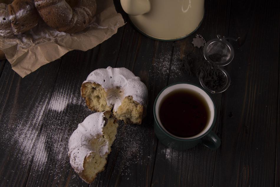 sweet pastries with a hot beverage