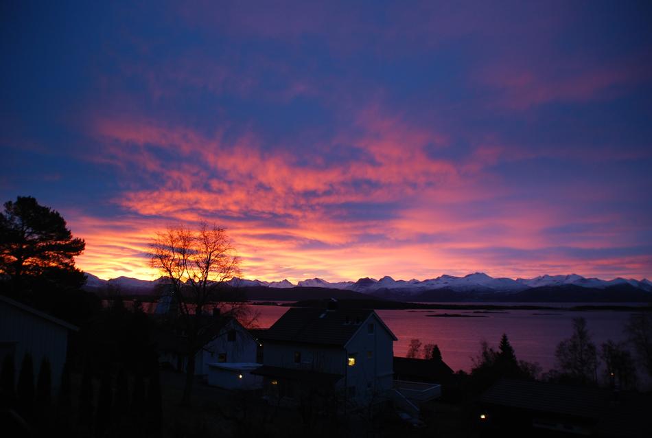 glorious sunset by the lake