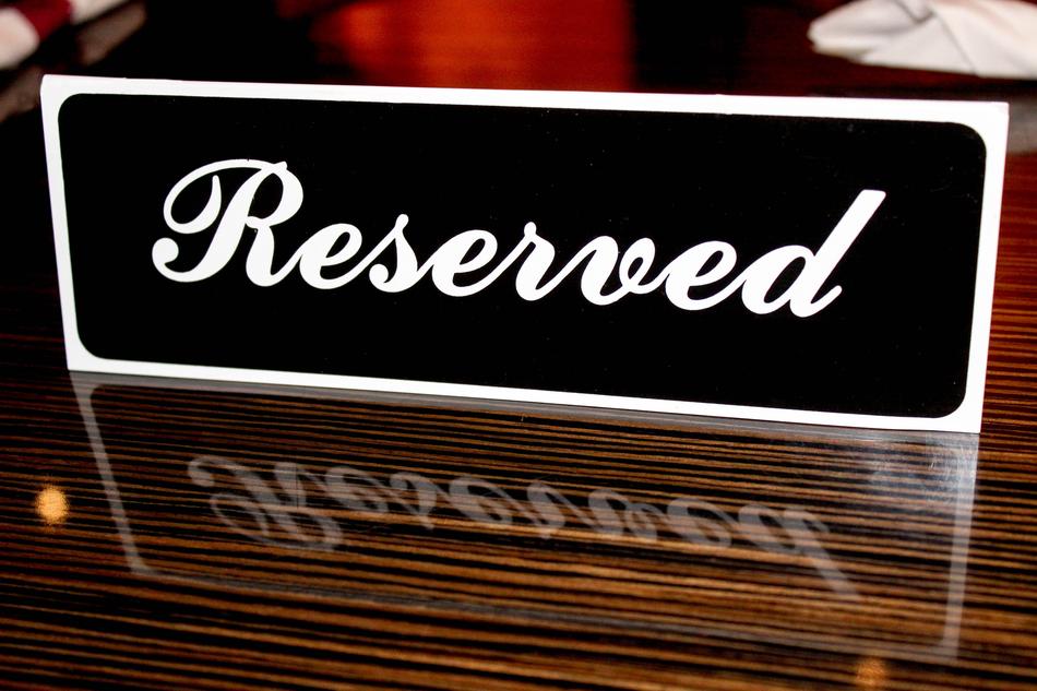 reserved table
