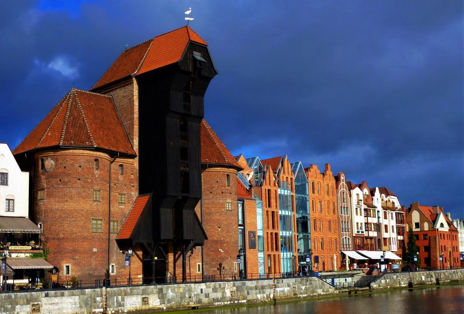 Architecture medieval Crane in Poland Gdansk