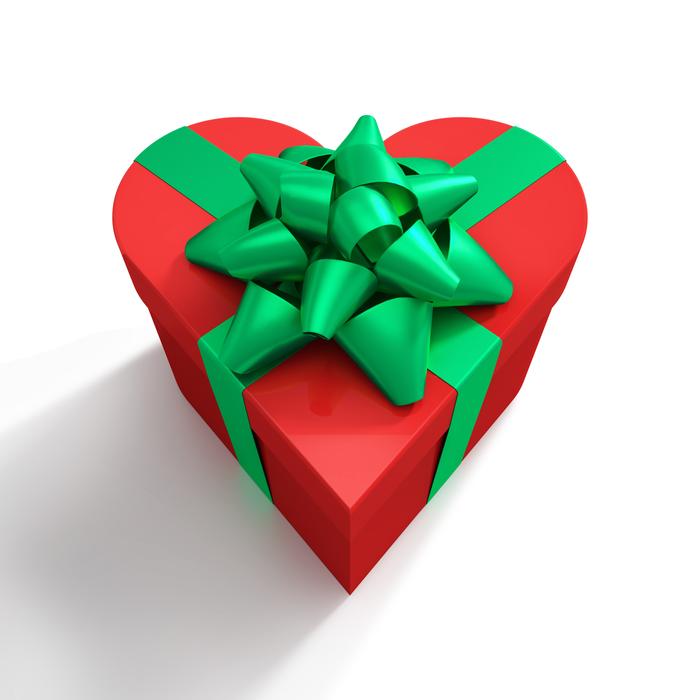 a gift in a green bow